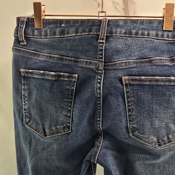 Popsugar Jeans Womens 10 High Rise Skinny Crop Denim Dark Medium Wash - Picture 6 of 12